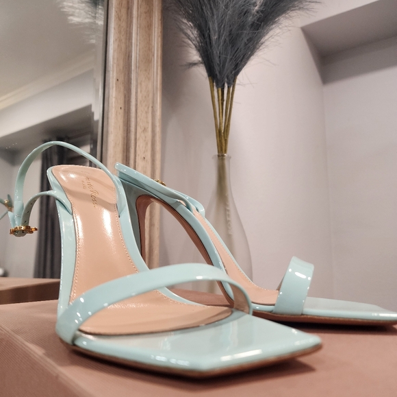 Gianvito Rossi Ribbon Stiletto Vernice Bora  heels size 38 1/2 (US 8.5) BNIB - Picture 6 of 6